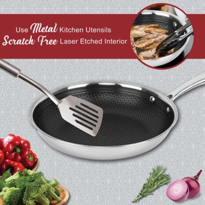 Image showing  3-Ply Hybrid Non-Stick Stainless Steel Induction-Ready Frying Pan 9.5 In.