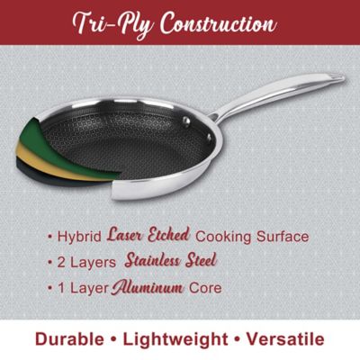 Image showing  3-Ply Hybrid Non-Stick Stainless Steel Induction-Ready Frying Pan 9.5 In.