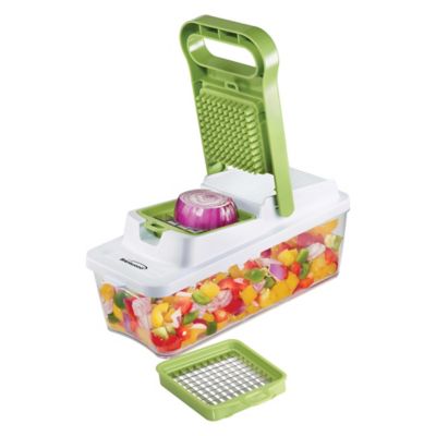 Image showing  Food Chopper and Vegetable Dicer with 6.75-Cup Storage Container and Stainless Steel Blades
