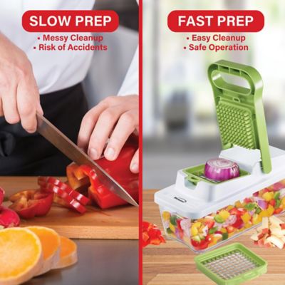 Image showing  Food Chopper and Vegetable Dicer with 6.75-Cup Storage Container and Stainless Steel Blades