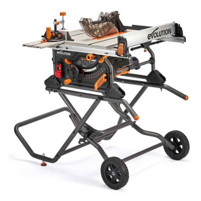 Evolution R10TBLX 10 in. Table Saw with Wheeled Scissor Stand