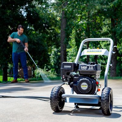 Image showing 5 th Karcher 3400 PSI 2.5 GPM G 3400 P Triplex/Crankshaft Pump Gas Power Pressure Washer with 4 Nozzle Attachments