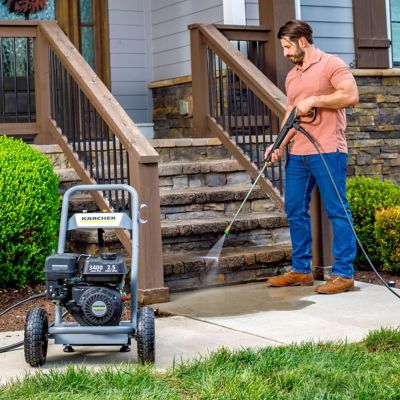 Image showing 6 th Karcher 3400 PSI 2.5 GPM G 3400 P Triplex/Crankshaft Pump Gas Power Pressure Washer with 4 Nozzle Attachments