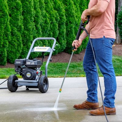Image showing 8 th Karcher 3400 PSI 2.5 GPM G 3400 P Triplex/Crankshaft Pump Gas Power Pressure Washer with 4 Nozzle Attachments
