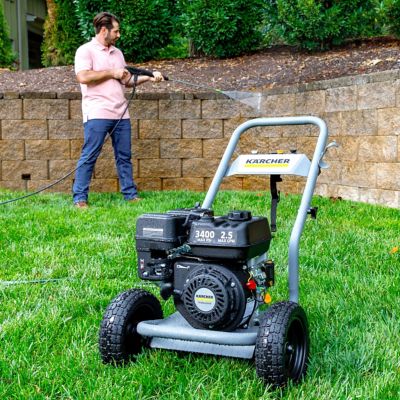 Image showing 9 th Karcher 3400 PSI 2.5 GPM G 3400 P Triplex/Crankshaft Pump Gas Power Pressure Washer with 4 Nozzle Attachments