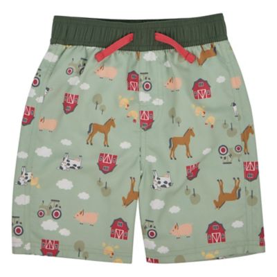 Rugged Bear Green Swim Shorts