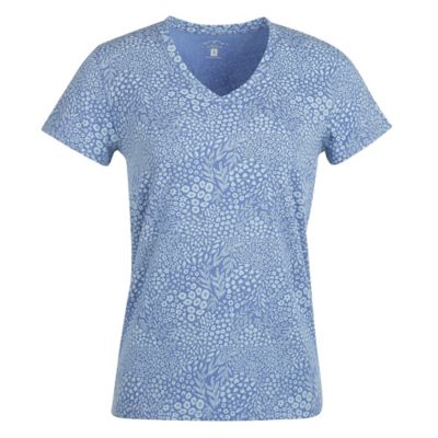 Blue Mountain Women's Printed V-Neck Short-Sleeve T-Shirt