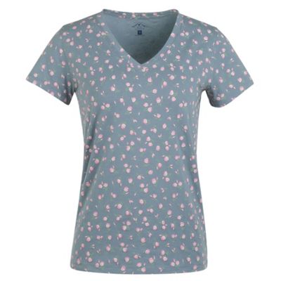 Blue Mountain Women's Printed V-Neck Short-Sleeve T-Shirt