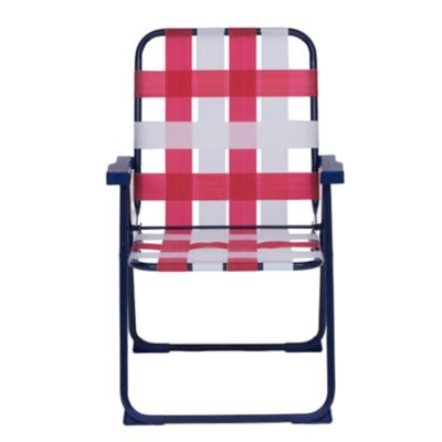 Image showing  Folding Patio Chair, Red/White