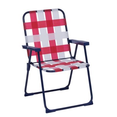 Image showing  Folding Patio Chair, Red/White