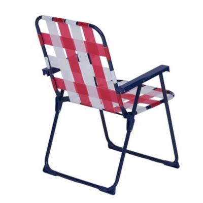 Image showing  Folding Patio Chair, Red/White