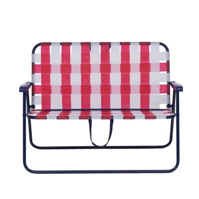 Image showing 1 th Red Shed Folding Patio Loveseat, Red/White