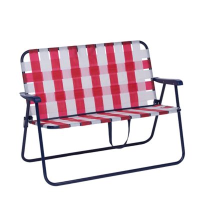 Image showing 2 th Red Shed Folding Patio Loveseat, Red/White