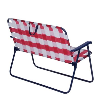 Image showing 3 th Red Shed Folding Patio Loveseat, Red/White
