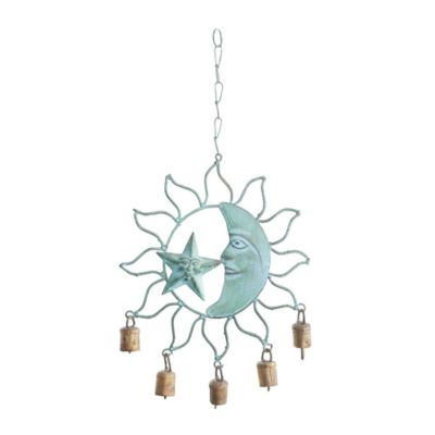 Image showing  Metal Sun and Moon Indoor Outdoor Windchime with Bells