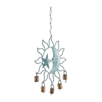Image showing  Metal Sun and Moon Indoor Outdoor Windchime with Bells