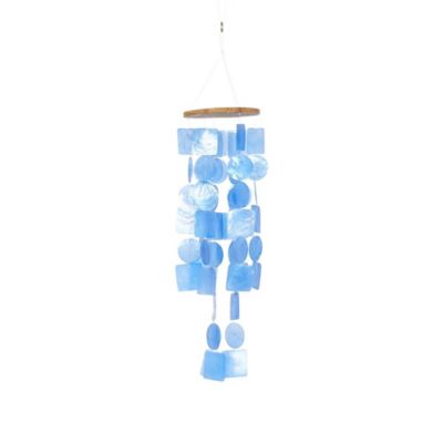 Image showing  Blue Capiz Shell Waterfall Geometric Indoor Outdoor Windchime
