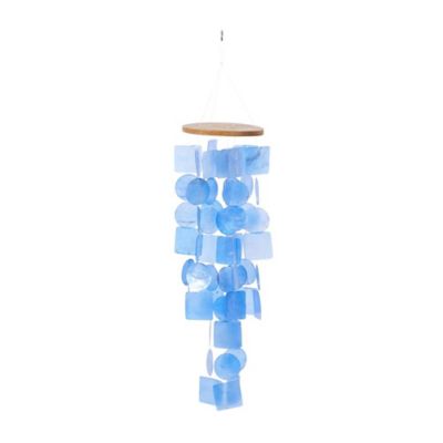 Image showing  Blue Capiz Shell Waterfall Geometric Indoor Outdoor Windchime