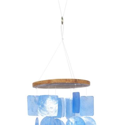 Image showing  Blue Capiz Shell Waterfall Geometric Indoor Outdoor Windchime