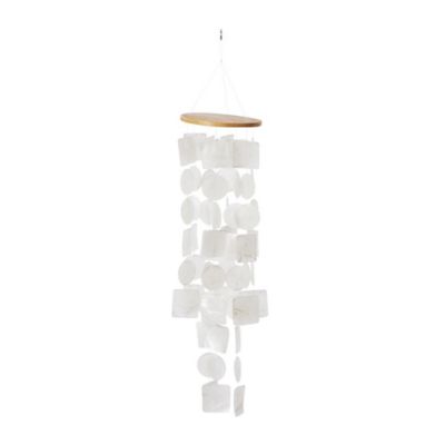 Image showing  20 in. Capiz Shell Waterfall Geometric Indoor Outdoor Windchime