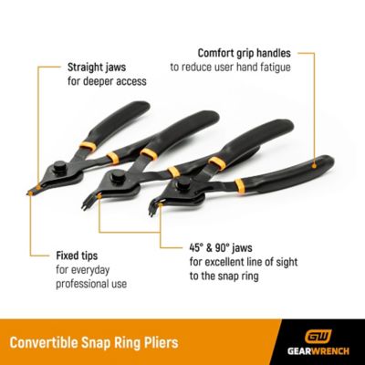 Image showing  12 pc. Fixed Tip Convertible Snap Ring Plier Set
