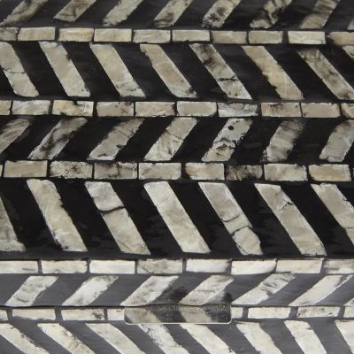 Image showing  Mother of Pearl Shell Handmade Chevron Pattern Decorative Box with Hinged Lid