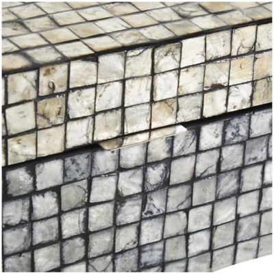 Image showing  Mother of Pearl Shell Handmade Square Mosaic Storage Geometric Decorative Box