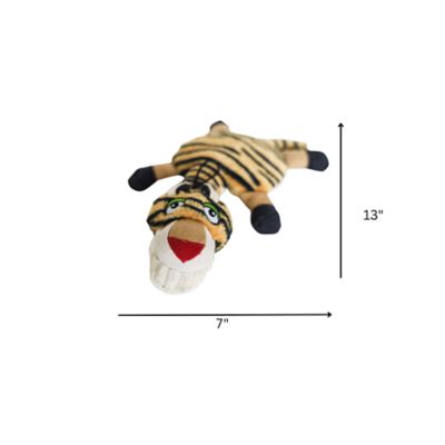 Image showing  Flat Tiger Plush Dog Toy