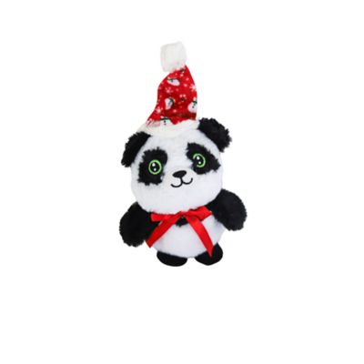 SteelDog Holiday Baby Panda Plush Dog Toy