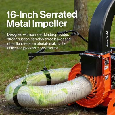 Image showing  15HP 420CC Truck Loader Leaf Vacuum, Serrated Metal Impeller, Hitch or Tailgate Mount