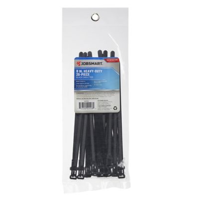 Image showing  8 in. Heavy-Duty Cable Ties, 50 lb., Black, 20 pk.