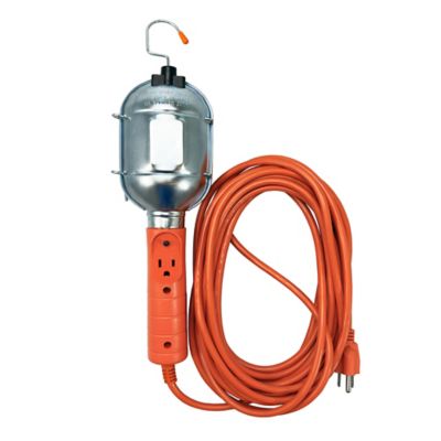 Image showing  25 ft. 75 W Indoor Trouble Light with Metal Guard and Outlet