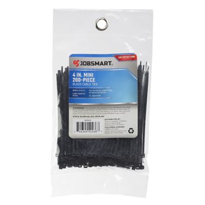 Image showing  4 in. Mini Cable Ties, 18 lb., Black, 200 pk.
