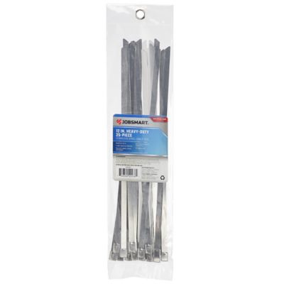 Image showing  12 in. Heavy-Duty Stainless Steel Cable Ties, 350 lb., 25 pk.