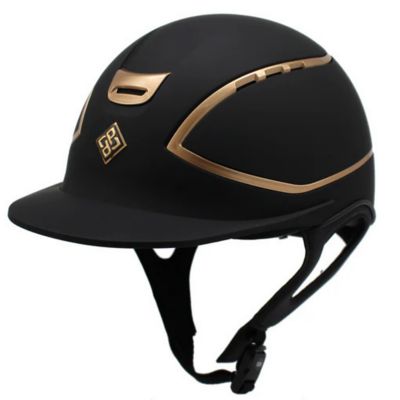 Image showing  Presidente Helmet Black Matte/Gold Rails Extra Small - Medium