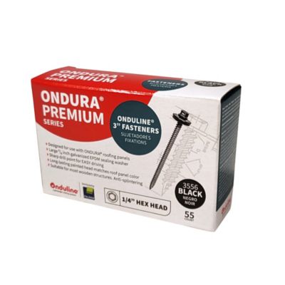 ONDURA Ondulin.e Fastener, Black- Hex 3 in. Box Of 55