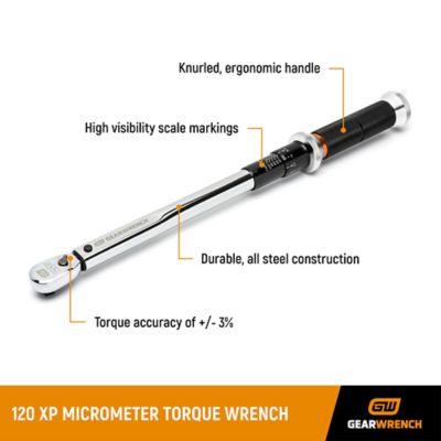 Image showing  1/4 in. Drive 120XP Micrometer Torque Wrench 30-200 in/lbs