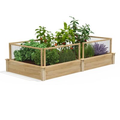 Greenes Fence Original Cedar Raised Garden Bed with CritterGuard Fence System, 4 x 8ft. x 10.5 in.