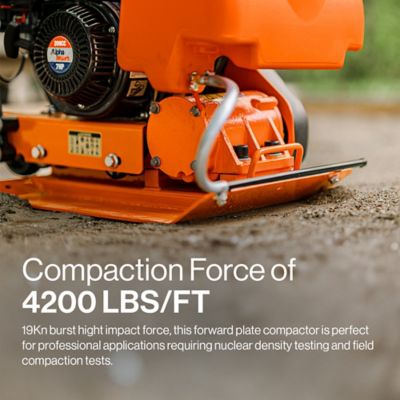 Image showing  Plate Compactor with Water Tank, 7HP 4-Stroke Engine, 5500VPM, 4200lbs Impact, 20x15 in. Base