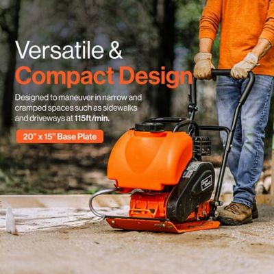 Image showing 5 th SuperHandy Plate Compactor with Water Tank, 7HP 4-Stroke Engine, 5500VPM, 4200lbs Impact, 20x15 in. Base