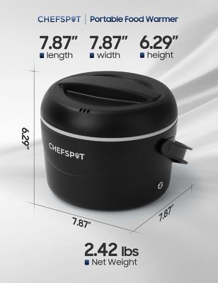 Image showing 6 th CHEFSPOT 37 oz. Electric Lunch Box, 80W Portable Food Warmer for Office & Travel - Includes Bag & Utensils