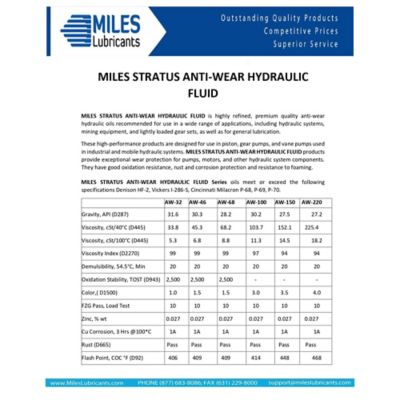 Image showing  MILES STRATUS - 100 (ANTI-WEAR HYDRAULIC FLUID)(5 Gal. Pail)