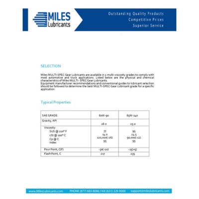 Image showing  MILES 80w90 GEAR OIL (400 lb) DRUM