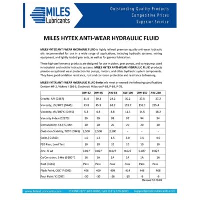 Image showing  MILES HYTEX - 32 (ANTI-WEAR HYDRAULIC FLUID)(5 Gal. Pail)