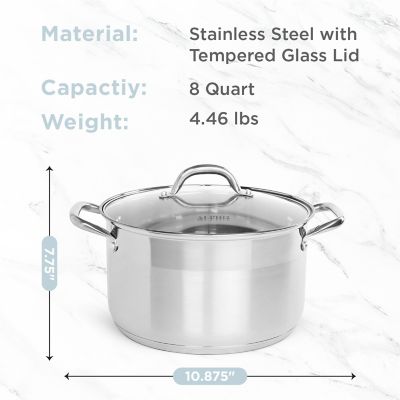 Image showing  8 QT Stainless Steel Pot with Capsule Bottom