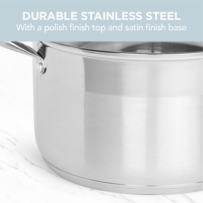 Image showing 5 th Alpha Living 8 QT Stainless Steel Pot with Capsule Bottom