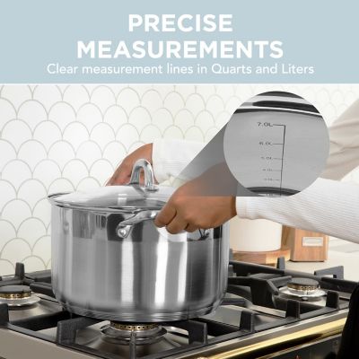 Image showing 6 th Alpha Living 8 QT Stainless Steel Pot with Capsule Bottom