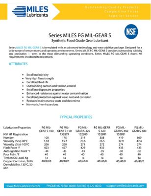 Image showing 1 th Miles Lubricants Miles FG Mil Gear S 320 (4*1 Gallon)(Case) Food Grade Synthetic Food Grade Gear Oil
