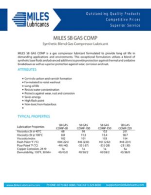Image showing  Miles SB Gas Comp 150 Gas Air Compressor Fluid Synthetic Blend 5 Gallon Pail