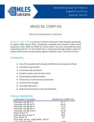 Image showing  Miles Sil Comp Oil 32 Compressor Fluid Silicone (16 oz/12)(Case)